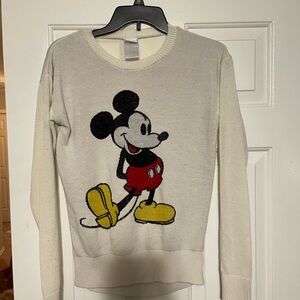 Disney Cream Sweater with Mickey Mouse Design